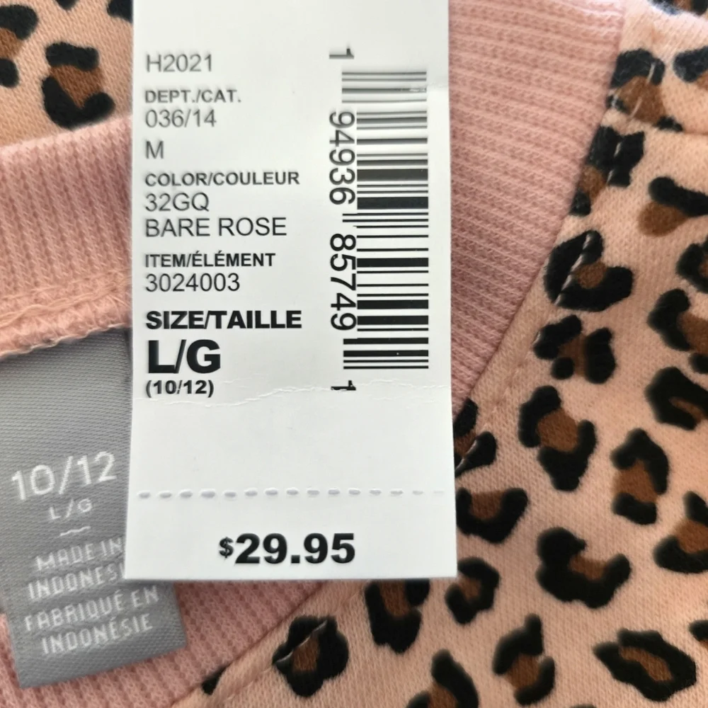 The Children's Place Pink Leopard Sweatsuit Set NWT
